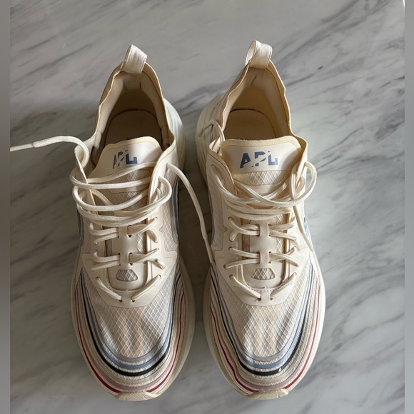APL Streamline SneakersCream with Colorful StripesLightly Worn - Picture 1 of 2